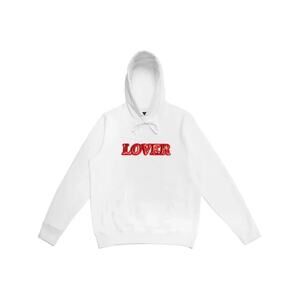 Bianca Chandon White / Red Sequin Lover Hoodie Size XL NWT